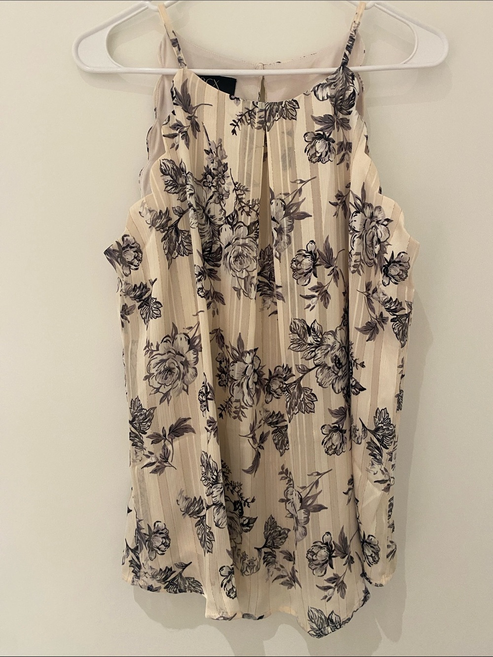 BCX Floral Blouse Top Sleeveless Size Large
